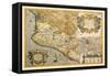 Map of South Western America and Mexico-Abraham Ortelius-Framed Stretched Canvas