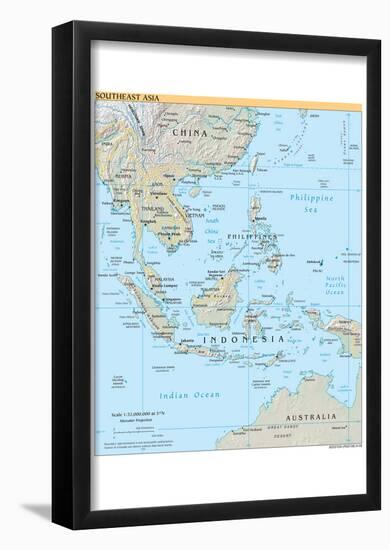 Map of Southeast Asia (Political) Art Poster Print-null-Framed Poster