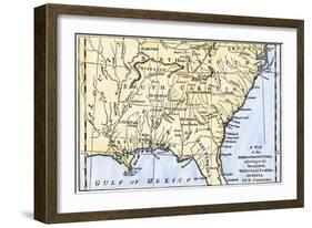 Map of Southeastern Native American Nations About 1776-null-Framed Giclee Print