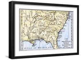 Map of Southeastern Native American Nations About 1776-null-Framed Giclee Print