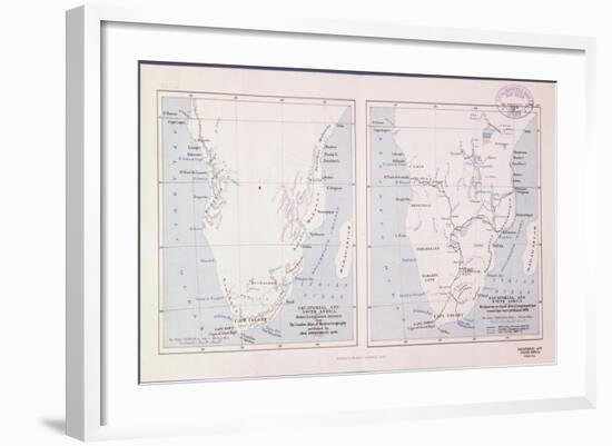 Map of Southern Africa, 1913 - before and after Livingstone-null-Framed Giclee Print