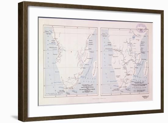 Map of Southern Africa, 1913 - before and after Livingstone-null-Framed Giclee Print