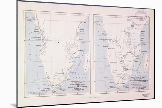 Map of Southern Africa, 1913 - before and after Livingstone-null-Mounted Giclee Print