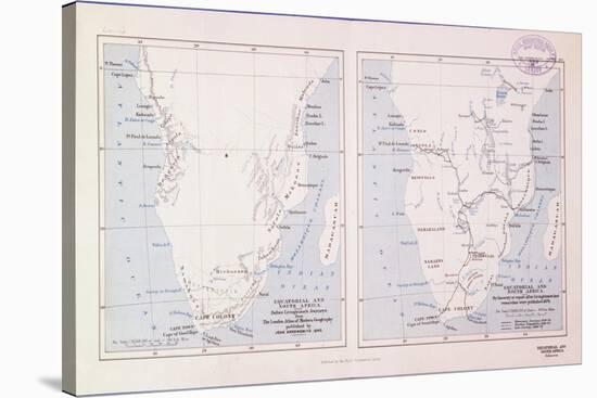 Map of Southern Africa, 1913 - before and after Livingstone-null-Stretched Canvas