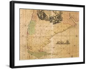 Map of Southern America by Frederick De Wit-null-Framed Giclee Print