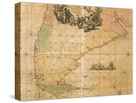 Map of Southern America by Frederick De Wit-null-Stretched Canvas