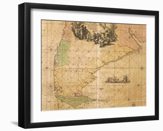 Map of Southern America by Frederick De Wit-null-Framed Giclee Print