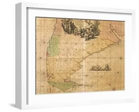Map of Southern America by Frederick De Wit-null-Framed Giclee Print