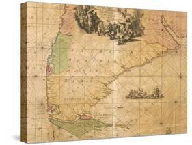 Map of Southern America by Frederick De Wit-null-Stretched Canvas