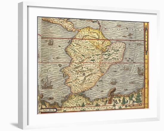 Map of Southern America from Cosmographie by Andre Thevet, 1502-1590-null-Framed Giclee Print