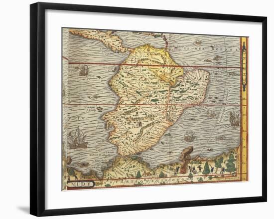 Map of Southern America from Cosmographie by Andre Thevet, 1502-1590-null-Framed Giclee Print