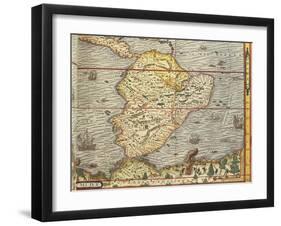 Map of Southern America from Cosmographie by Andre Thevet, 1502-1590-null-Framed Giclee Print