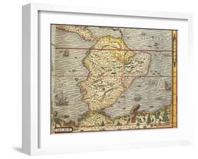 Map of Southern America from Cosmographie by Andre Thevet, 1502-1590-null-Framed Giclee Print