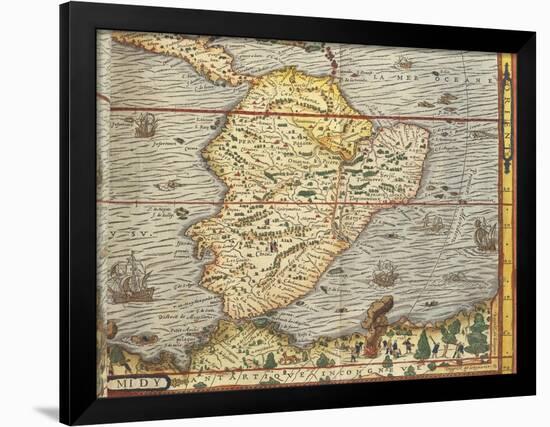 Map of Southern America from Cosmographie by Andre Thevet, 1502-1590-null-Framed Giclee Print