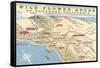 Map of Southern California Wild Flower Areas-null-Framed Stretched Canvas