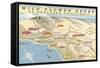Map of Southern California Wild Flower Areas-null-Framed Stretched Canvas