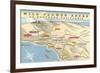 Map of Southern California Wild Flower Areas-null-Framed Premium Giclee Print