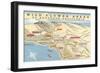 Map of Southern California Wild Flower Areas-null-Framed Art Print