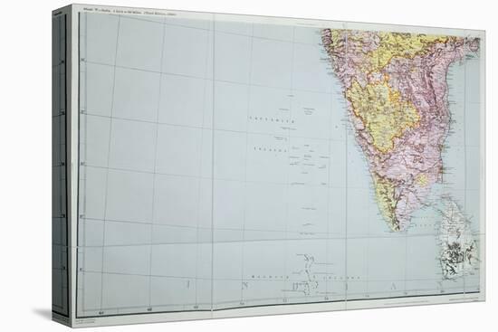 Map of Southern India, 1898-null-Stretched Canvas