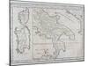 Map of Southern Italy, Corsica, and Sardinia known in Ancient Times as Great Greece or Magnia…-Guillaume Delisle-Mounted Giclee Print