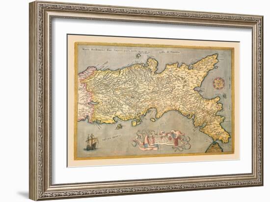 Map of Southern Italy-Abraham Ortelius-Framed Art Print