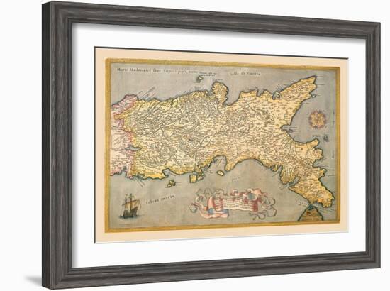 Map of Southern Italy-Abraham Ortelius-Framed Art Print