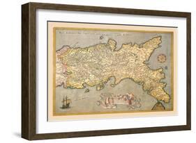 Map of Southern Italy-Abraham Ortelius-Framed Art Print