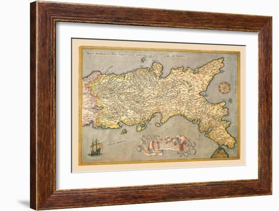 Map of Southern Italy-Abraham Ortelius-Framed Art Print