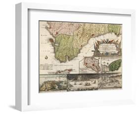 Map of Southern Spain and Andalusia-null-Framed Giclee Print