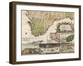 Map of Southern Spain and Andalusia-null-Framed Giclee Print