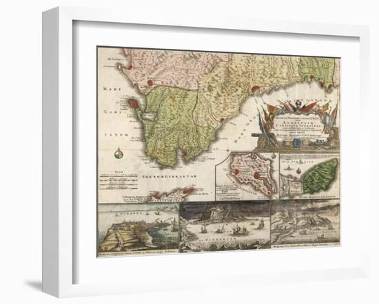 Map of Southern Spain and Andalusia-null-Framed Giclee Print