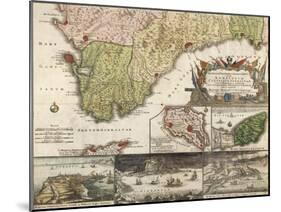 Map of Southern Spain and Andalusia-null-Mounted Giclee Print