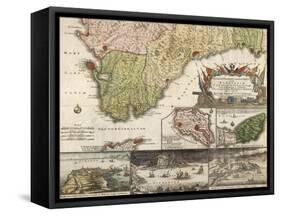 Map of Southern Spain and Andalusia-null-Framed Stretched Canvas