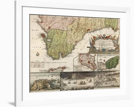 Map of Southern Spain and Andalusia-null-Framed Giclee Print