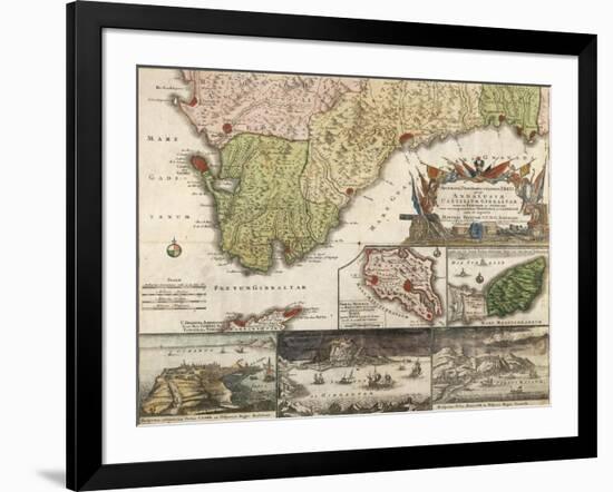 Map of Southern Spain and Andalusia-null-Framed Giclee Print