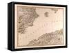 Map of Spain, 1872-null-Framed Stretched Canvas