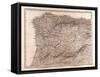 Map of Spain, 1872-null-Framed Stretched Canvas