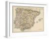 Map of Spain and Portugal, 1870s-null-Framed Giclee Print