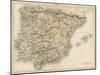 Map of Spain and Portugal, 1870s-null-Mounted Giclee Print