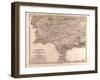 Map of Spain and Portugal, 1872-null-Framed Giclee Print