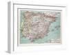 Map of Spain and Portugal 1899-null-Framed Giclee Print