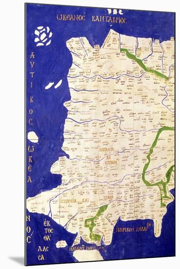 Map of Spain and Portugal, from "Geographia"-Ptolemy-Mounted Premium Giclee Print