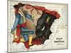 Map Of Spain and Portugal Represented As a Matador and Bull-Lilian Lancaster-Mounted Giclee Print