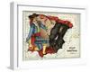 Map Of Spain and Portugal Represented As a Matador and Bull-Lilian Lancaster-Framed Giclee Print