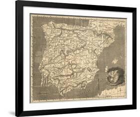 Map of Spain and Portugal-Allen Robert Branston-Framed Premium Giclee Print