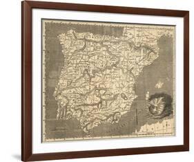 Map of Spain and Portugal-Allen Robert Branston-Framed Premium Giclee Print