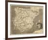 Map of Spain and Portugal-Allen Robert Branston-Framed Premium Giclee Print