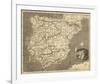 Map of Spain and Portugal-Allen Robert Branston-Framed Premium Giclee Print