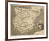 Map of Spain and Portugal-Allen Robert Branston-Framed Premium Giclee Print