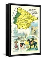 Map of Spain and Portugal-null-Framed Stretched Canvas